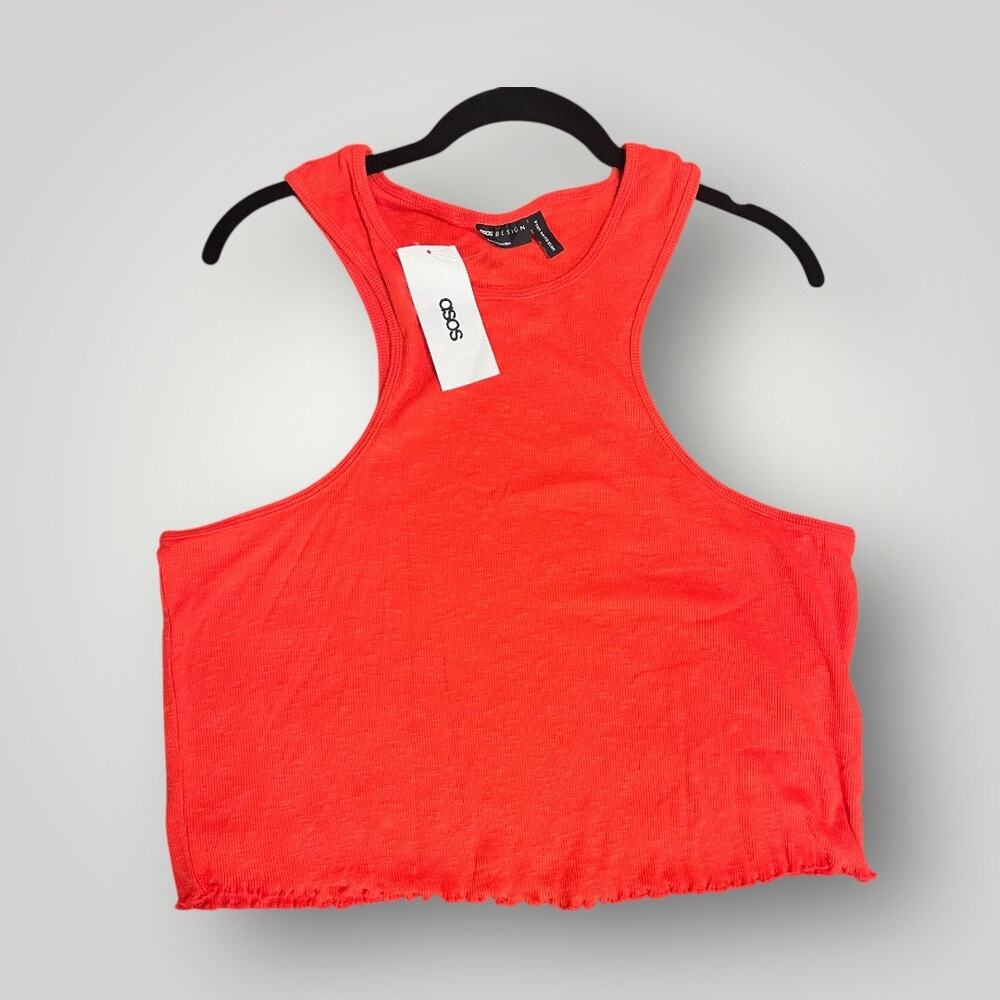 ASOS Details Crop Tank Top Cropped Size 14 US Ribbed Muscle Racerback Y2K NWT
